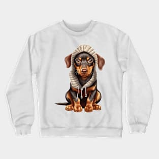 Winter Doberman Pinscher Dog Crewneck Sweatshirt